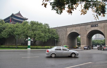 陕西西安古城墙安定门