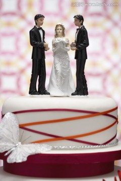 婚礼蛋糕上的雕像