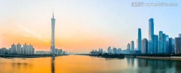 广州CBD的黄昏高清全景摄影