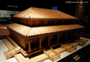 江南木质建筑模型