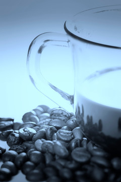 创意咖啡和咖啡豆