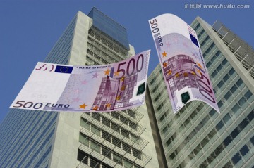 欧元纸币与现代建筑