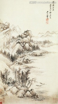 王翚 溪山渔乐图