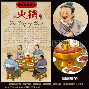 重庆火锅画 古代人物 饮食文