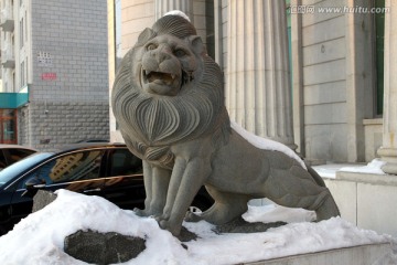 雕塑 狮子 雄狮