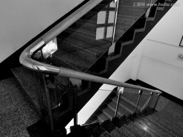 楼梯近景 黑白