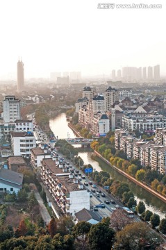 绍兴市区现代建筑群环城北路一带