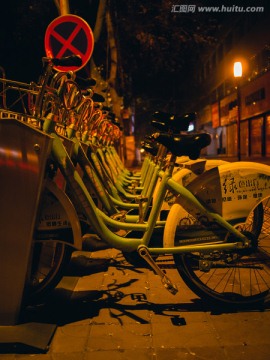 公共自行车 兰州夜景
