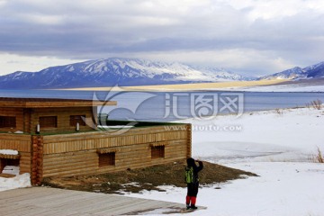 赛里木湖冬天 雪景 户外