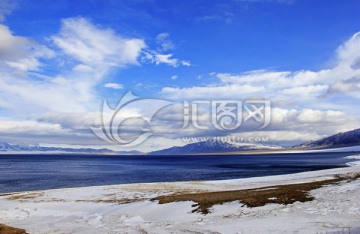 赛里木湖冬天 雪景 户外