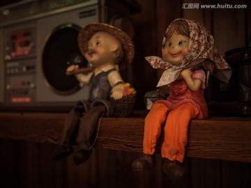 坐着的可爱娃娃玩偶 农民形象