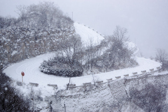 雪中仰天山