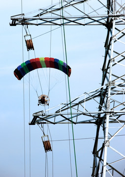电力施工 动力伞放线