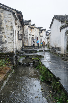 西递村 小溪 溪水