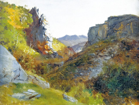 山林风景油画