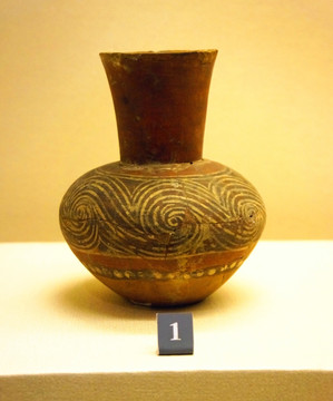 大汶口文化 涡纹彩陶壶