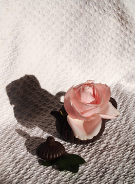 静物 茶壶 玫瑰花