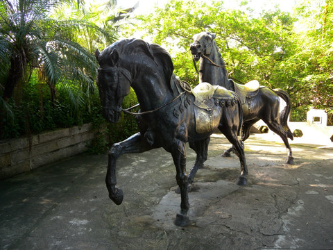 鼓浪屿街头马匹雕塑