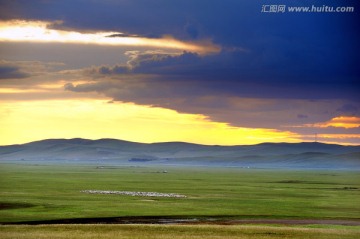 莫日格勒河风光 夕阳西下