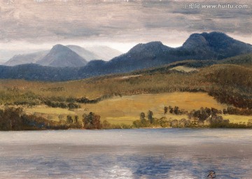 湖光山色 风景油画