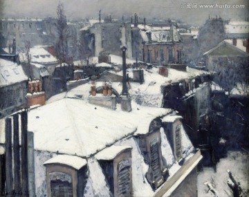 村雪 风景油画