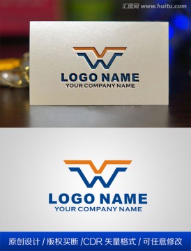 WV字母LOGO设计