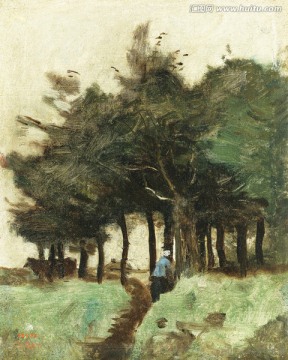 森林风景油画