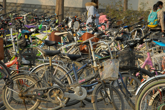 自行车 停车场 校园自行车