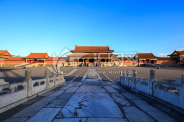 北京故宫太和殿前广场太和门