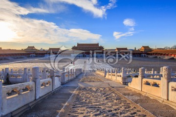 北京故宫太和殿前广场太和门