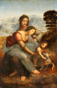 达芬奇 圣安娜与圣母子