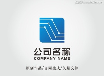 Z字母电路logo 标志设计