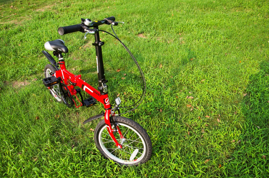 停在草地上的自行车