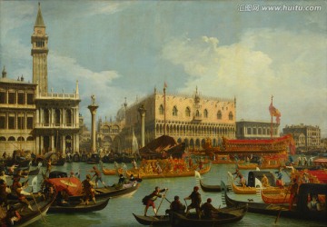 卡纳莱托 返回宫殿旁码头的礼舟