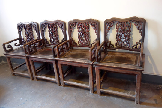椅子 实木椅 老式木椅 实木