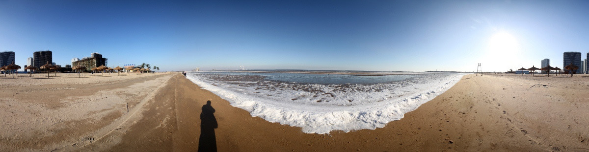 东戴河海滩冬季360全景