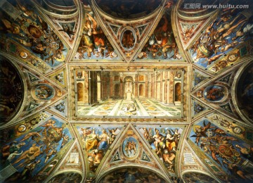 欧式拱顶壁画