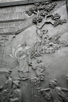 古代人物浮雕 赶集 荆州古城