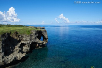 日本冲绳万座毛象鼻崖