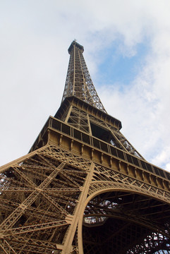 巴黎埃菲尔铁塔仰拍