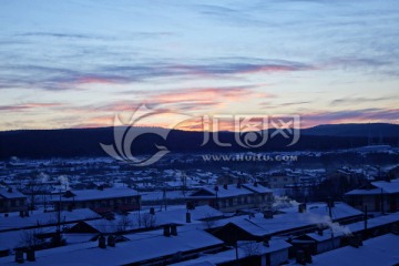 大兴安岭村庄雪景