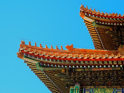 北京故宫太和门翘角飞檐