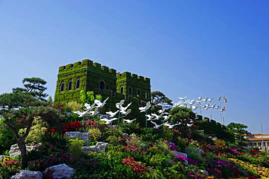 天安门节庆长城布景