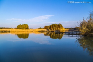 太湖国家湿地公园夕阳