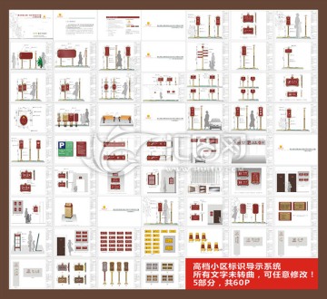 高档小区标识导示系统全套方案