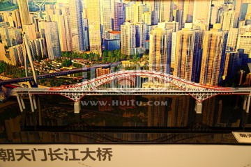 桥梁模型 重庆朝天门长江大桥