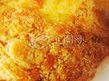 肉松面包特写近拍摄影