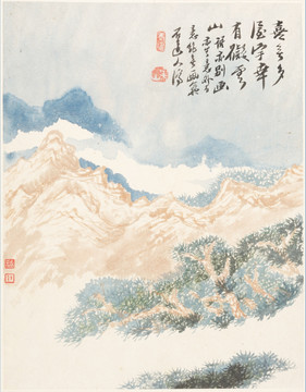 竖幅高清山水国画 画廊专供