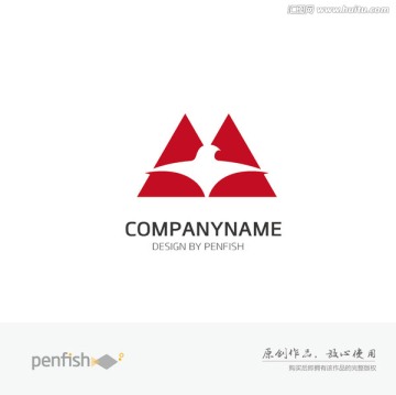 字母M和鹰组合logo