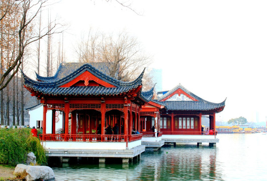 南京玄武湖公园风光 冬日
